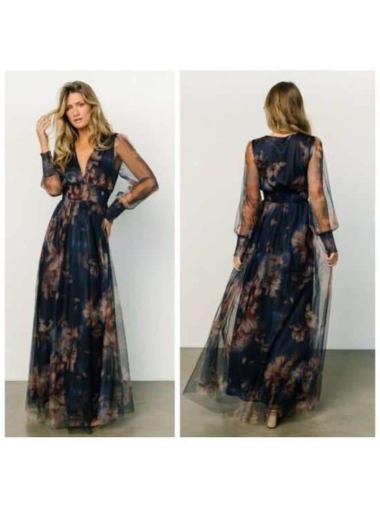 Baltic Born Dresses & Skirts - Baltic Born Layla Tulle Floral Maxi Formal Dress NEW